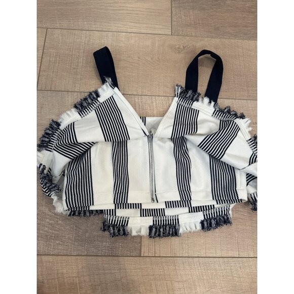 Women's English Factory Stripe Crop Tank and Cropped Pants Size Small - Blue New - Picture 11 of 16